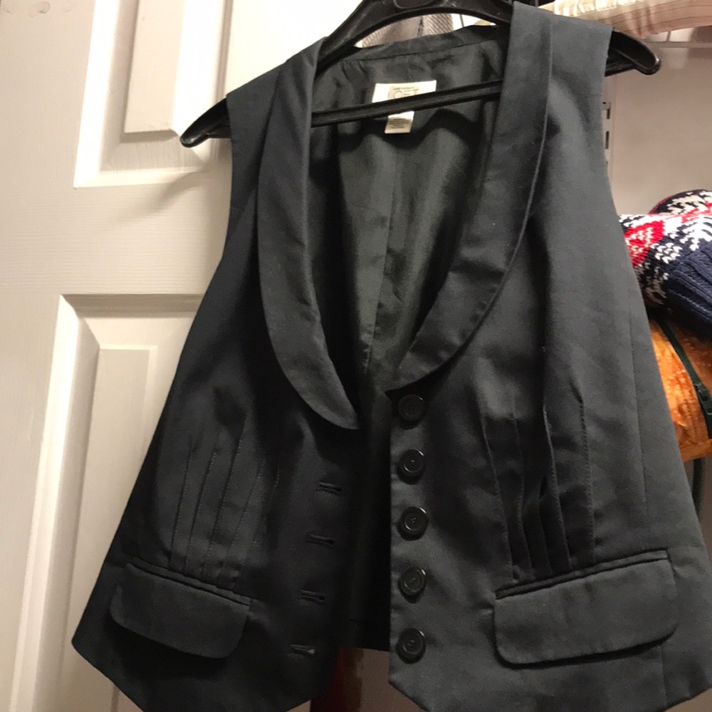 Black steampunk style vest worn once